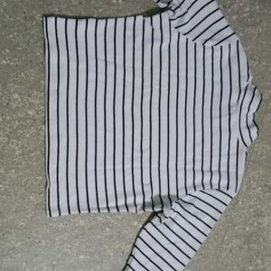 Black And White Strap Top For Women