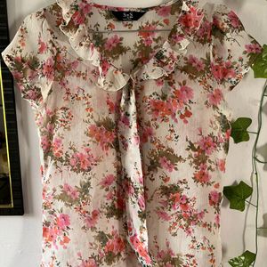 Ruffled Floral Top