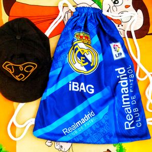 Combo Blue Bag Pake With Black Caps