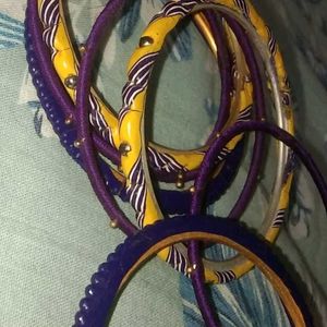 Violet, Mustard Lakh Bangles