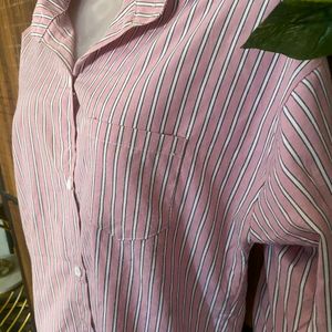 Pink Striped Shirt For Women