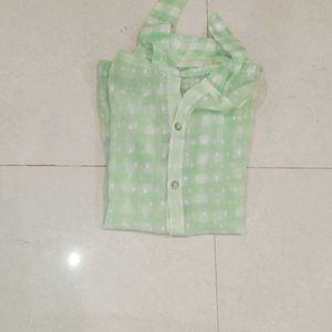 Green Picnic Shirt For Kids