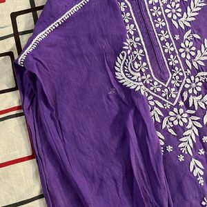 Purple Chikankari Kurta