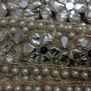 9 Meter Mirror And Pearl Embroidery Lace