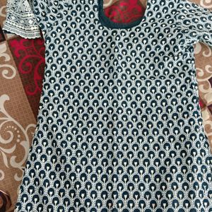 Chikankari GEORGETTE KURTI Royal Blue Color