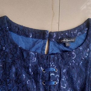 Blue Sequin Top (L)