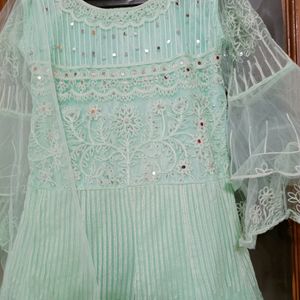 Pastel Green Colour Wedding Wear Dress