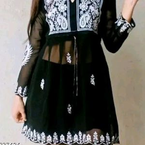 Royal Black Color  Short Kurti At Rs 347/- Only