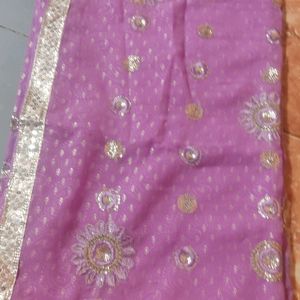 Lavender Chamki Sarees