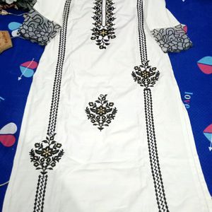 Organza Detailing Kurta Set