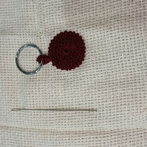 Crochet Set - Threads, Needle, Cloth & Wooden Hoop