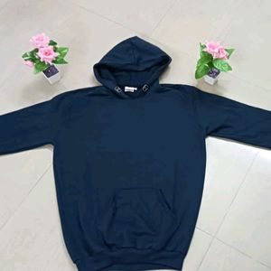 Navy Blue Full Hand Solid MEN SWEATSHIRT