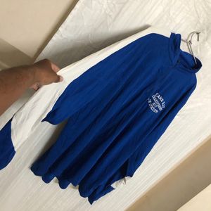 Augusta Blue Half Zip Long Sleeve T Shirt