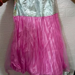 Beautiful Small Girls Pink Net Lehenga Choli