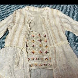 Indo-Western (Crop Top With Jacket)