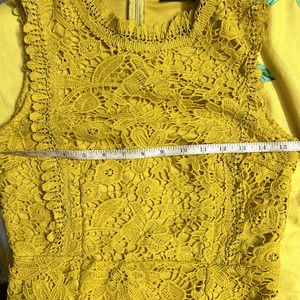 Mustard Lace Sleeveless Dress