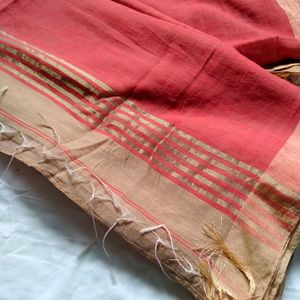 Beige Golden Border Saree