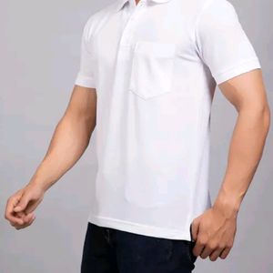 WHITE POLO TSHIRT -XL SIZE