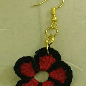 Yellow, Red,Pink With Black Border Earrings