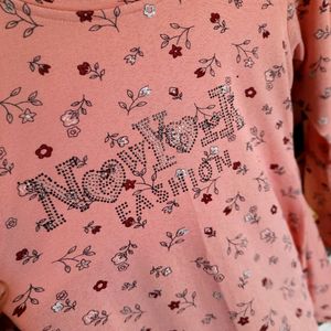 Peach Net Top