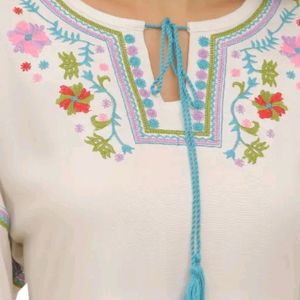 Beautiful Off White Embroidery Dress For Women