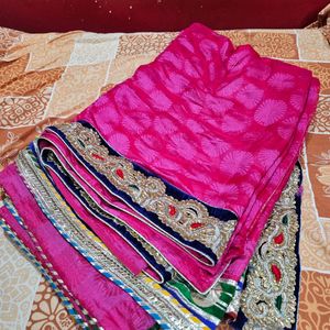 Pink Silk Saree With Festive Border