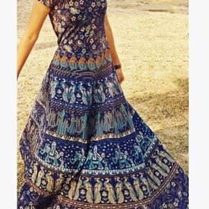 Designer Jaipuri Print Gown