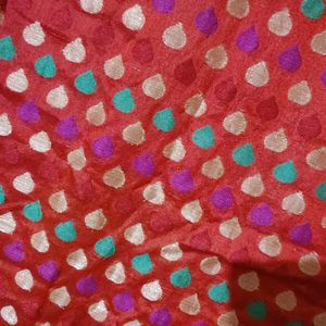 Red Kurti With Multi Dots