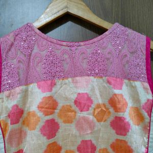 Pink And Beige Kurti