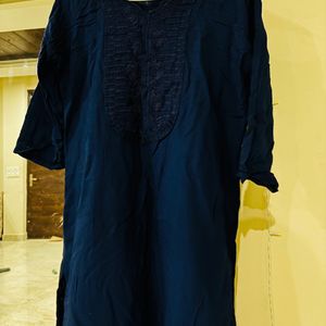 Women Navy Blue Kurti