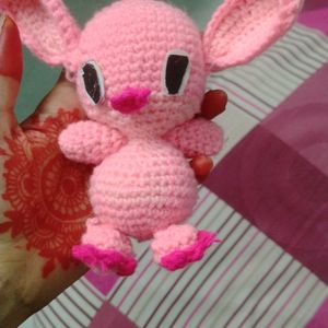 Baby Pink Stitch Woolen Toy