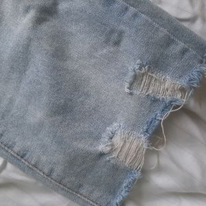 Distressed Light Blue Ripped Jeans