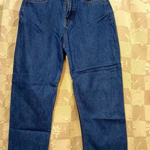 Straight Leg Dark Blue Jeans.