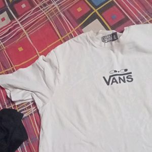 White Baggy Back Print T Shirt