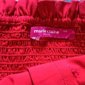 Maire Claire Red Peplum Top