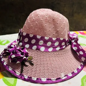 Purple Beach And Sun Hat