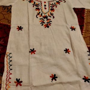 Pure Cotton Kurti With Embroidery