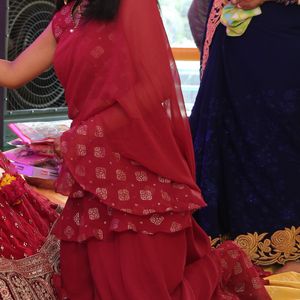 Indowestern Saree Style Lehenga