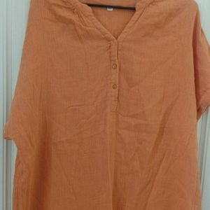 Orange Loose Fit Tunic Top