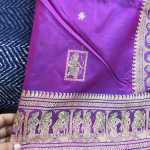 Pure Silk Baluchari Based On Mahabharata