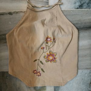 Backless Khaki Top