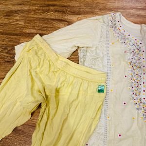 yellow kurti set