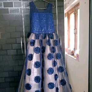 Dark Blue Color Long Gown