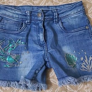 Combo of embroidered denim shorts & top