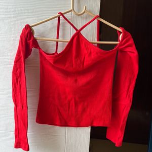 Stylized Neck Crop Top