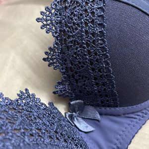 Navy Blue Push Up Bra