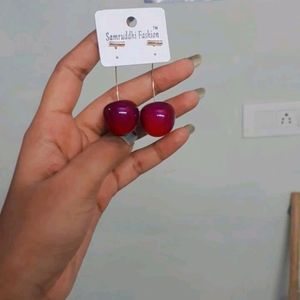 Korean Cherry Drop Earrings