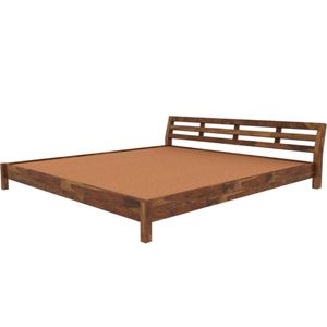 Sheesham Solid Wood King Size Bed Walnut Color DIY