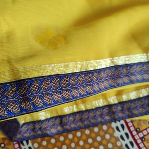 Bollywood Inspired Bright Yellow Saree With Blouse