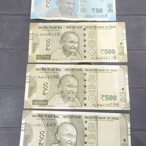 Fifty & Five Hundred Rs. Star Note Pack Of 4